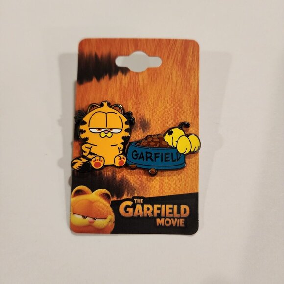 the Garfield Movie 2024 Garfield Oddie Food Bowl Enamel Pin NEW - Picture 9 of 9